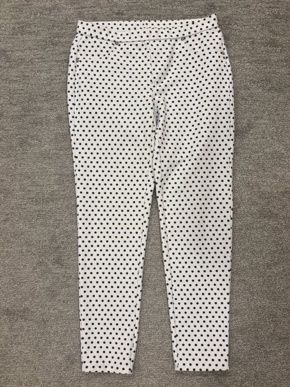Polka Dot Pants - White Pants with Black Polka Dots - Size S - Michael Kors